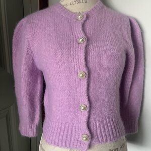 Zara Lilac Cardigan with Pearl Buttons